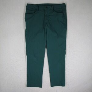 Lululemon Mens Commission Slim Fit Pant 32 Green Technical Chino Trousers
